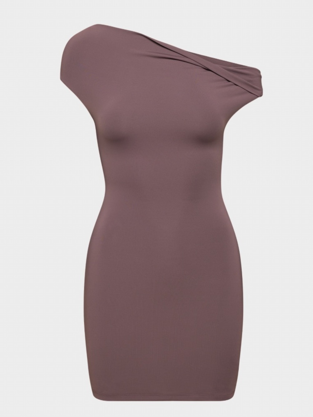 Aritzia One-Shoulder Dress in Taupe